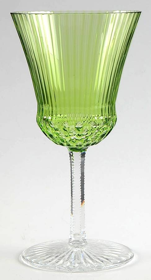 Apollo Clear Green Continental Goblet by St Louis-1