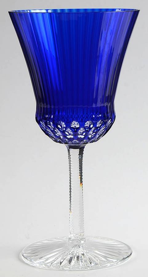 Apollo Clear Dark Blue Continental Goblet by St Louis-1