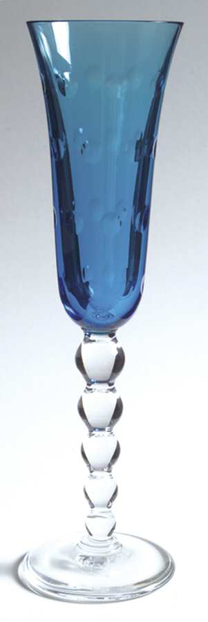 Bubbles Sky Blue Fluted Champagne by St Louis-1