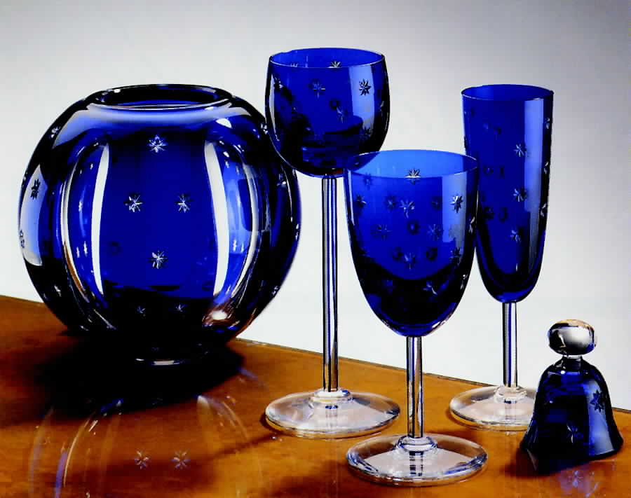 Firmament Blue Fluted Champagne by St Louis-1