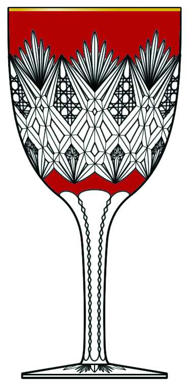 Florence Red Gold Water Goblet by St Louis-1