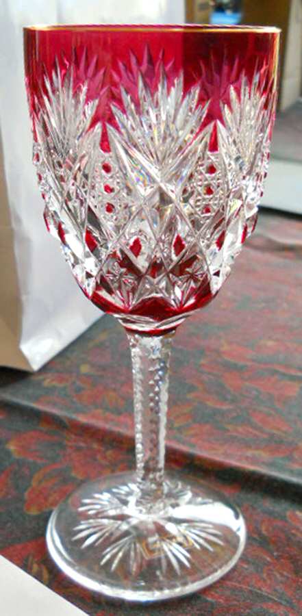 Florence Red Gold Wine Glass by St Louis-1