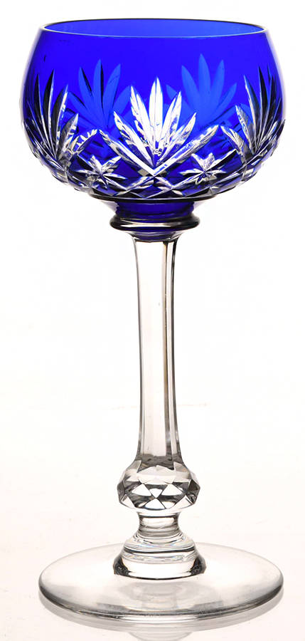 Massenet Clear (Cut) Dark Blue Hock Wine by St Louis-1