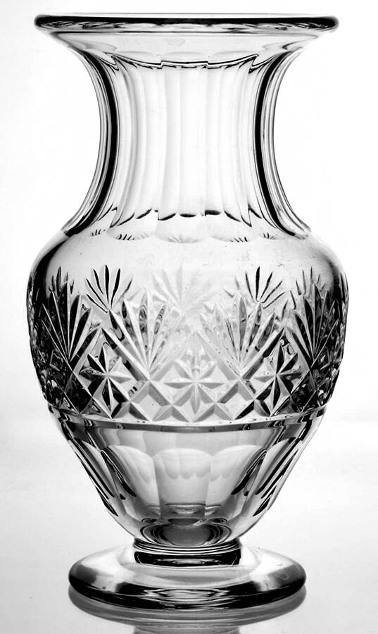 Massenet Clear (Cut) 9" Flower Vase by St Louis-1