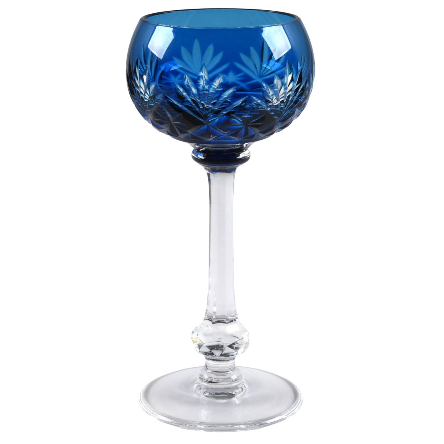 Massenet Clear (Cut) Sky Blue Hock Wine by St Louis-1