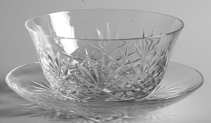 Massenet Clear (Cut) Finger Bowl & Underplate by St Louis-1