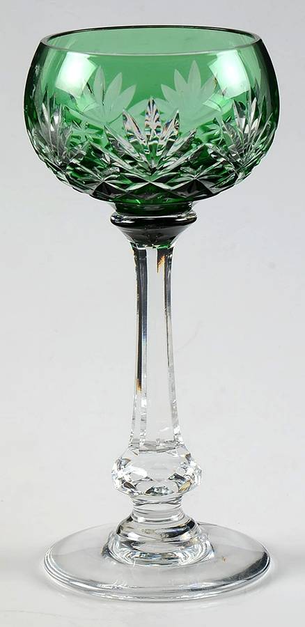 Massenet Clear (Cut) Green Hock Wine by St Louis-1