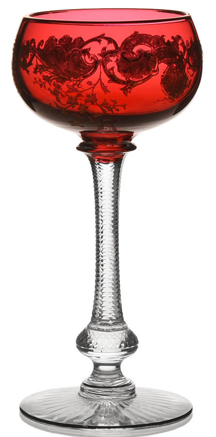 Massenet Clear (Gold Encrusted) Ruby Hock Wine by St Louis-1