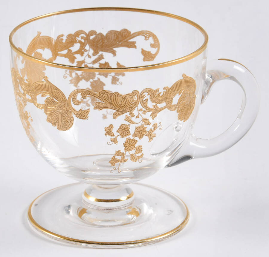 Massenet Clear (Gold Encrusted) Punch Cup by St Louis-1