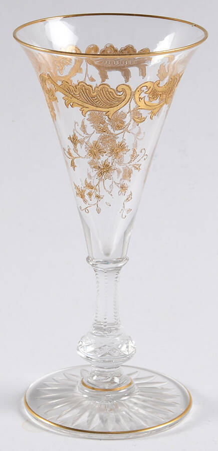 Massenet Clear (Gold Encrusted) Sherry Glass by St Louis-1