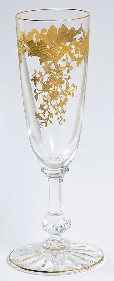 Massenet Clear (Gold Encrusted) Fluted Champagne by St Louis-1