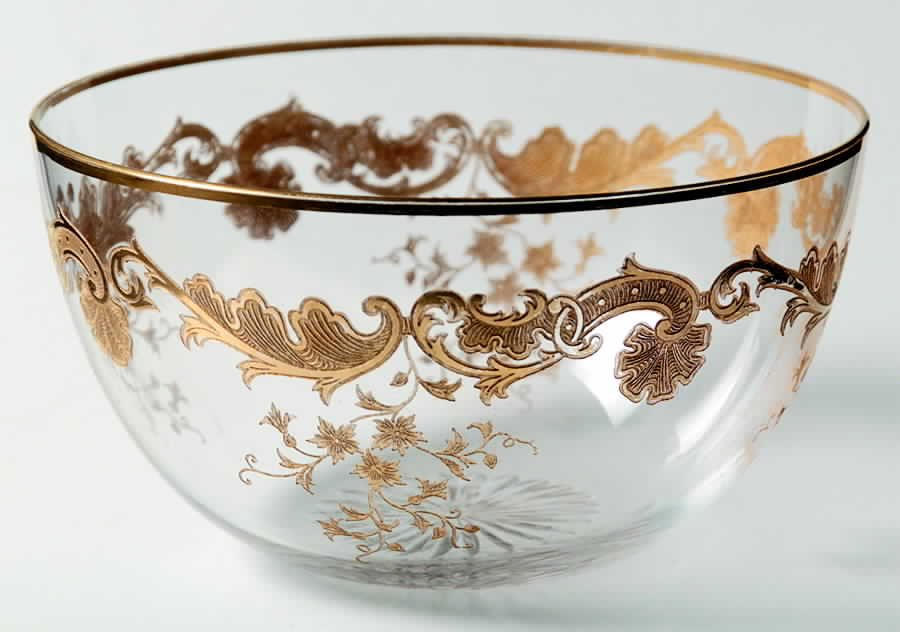 Massenet Clear (Gold Encrusted) Finger Bowl by St Louis-1