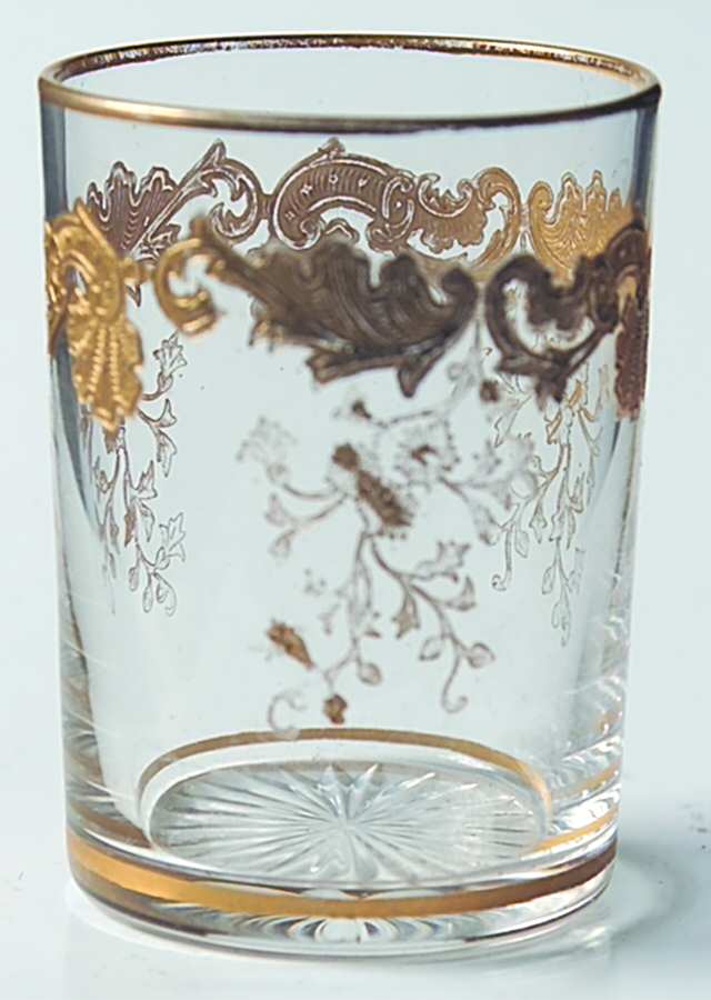 Massenet Clear (Gold Encrusted) Shot Glass by St Louis-1