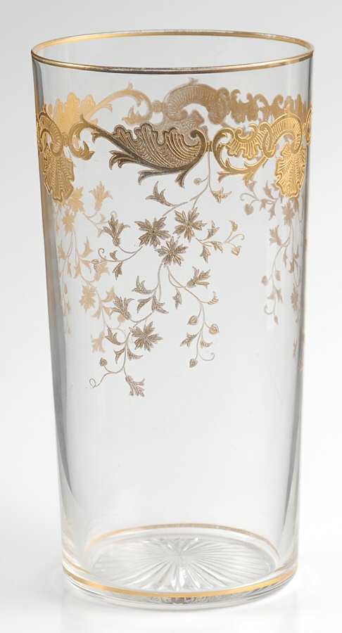 Massenet Clear (Gold Encrusted) Highball Tumbler by St Louis-1