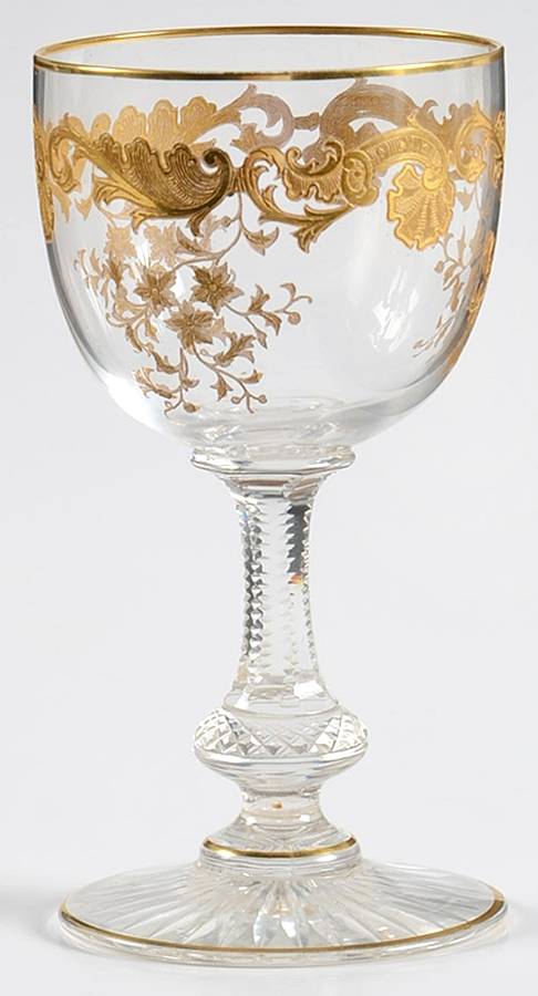 Massenet Clear (Gold Encrusted) Burgundy Wine by St Louis-1