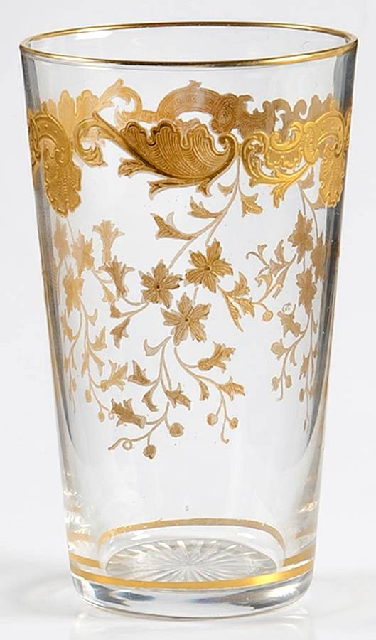 Massenet Clear (Gold Encrusted) 6 Oz Flat Tumbler by St Louis-1