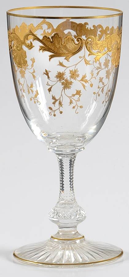 Massenet Clear (Gold Encrusted) Water Goblet by St Louis-1