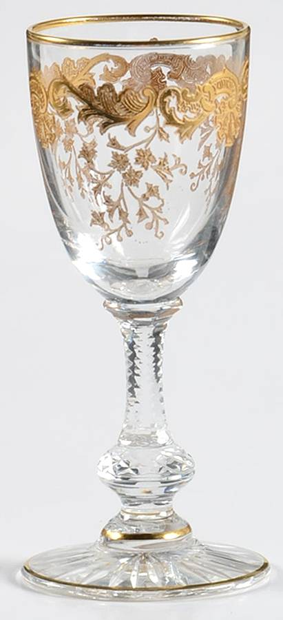 Massenet Clear (Gold Encrusted) Cordial Glass by St Louis-1