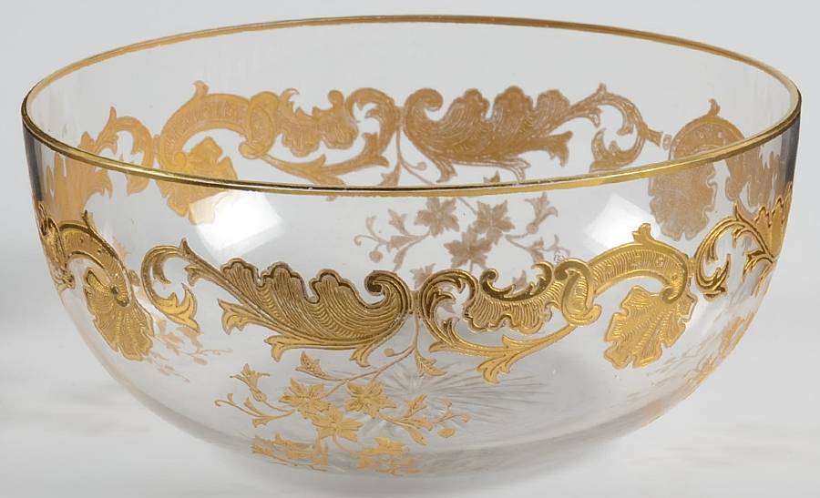 Massenet Clear (Gold Encrusted) Finger Bowl by St Louis-1