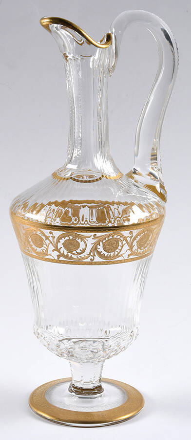 Thistle Handled Wine Decanter & Stopper by St Louis-1