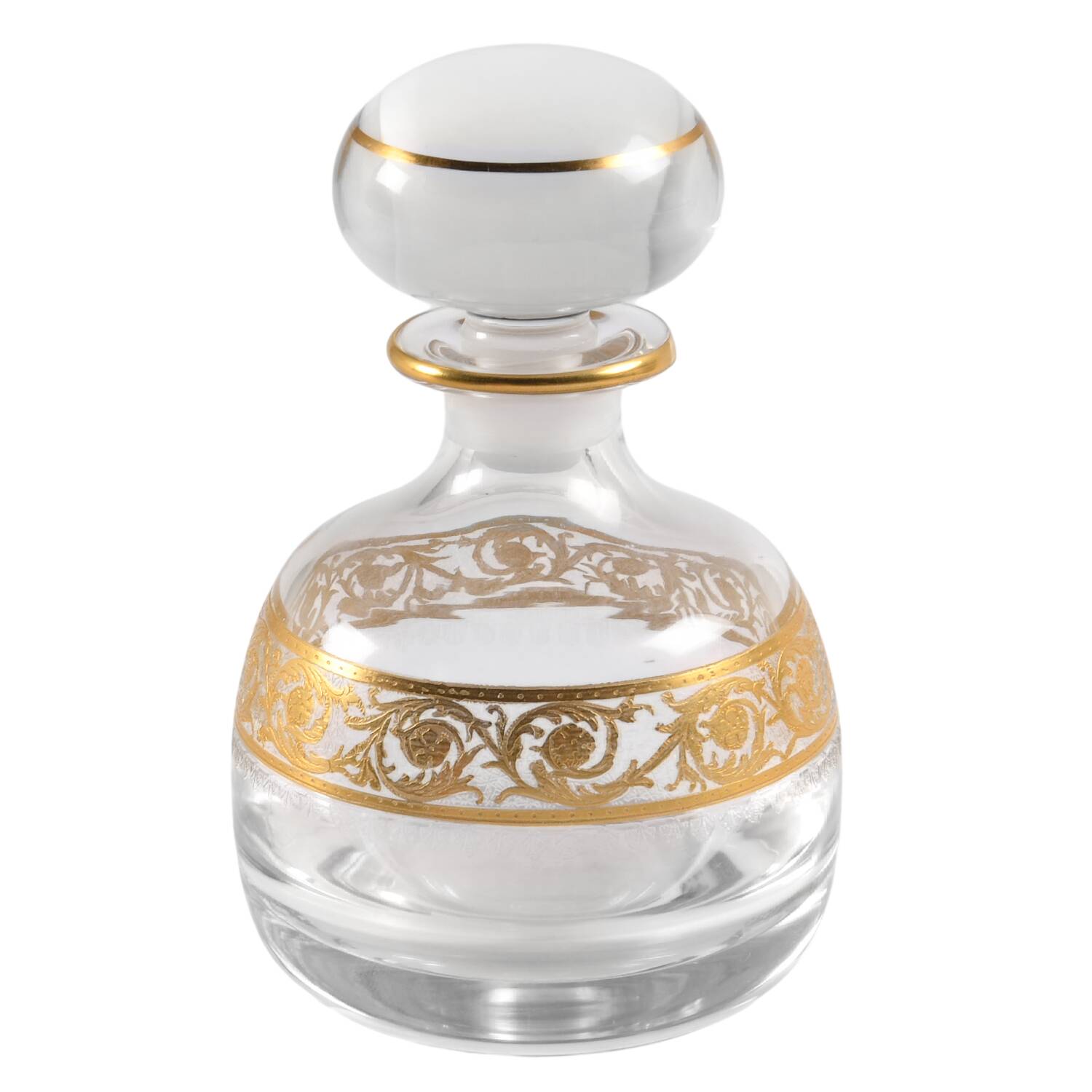 Thistle Round Perfume Bottle & Stopper by St Louis-1