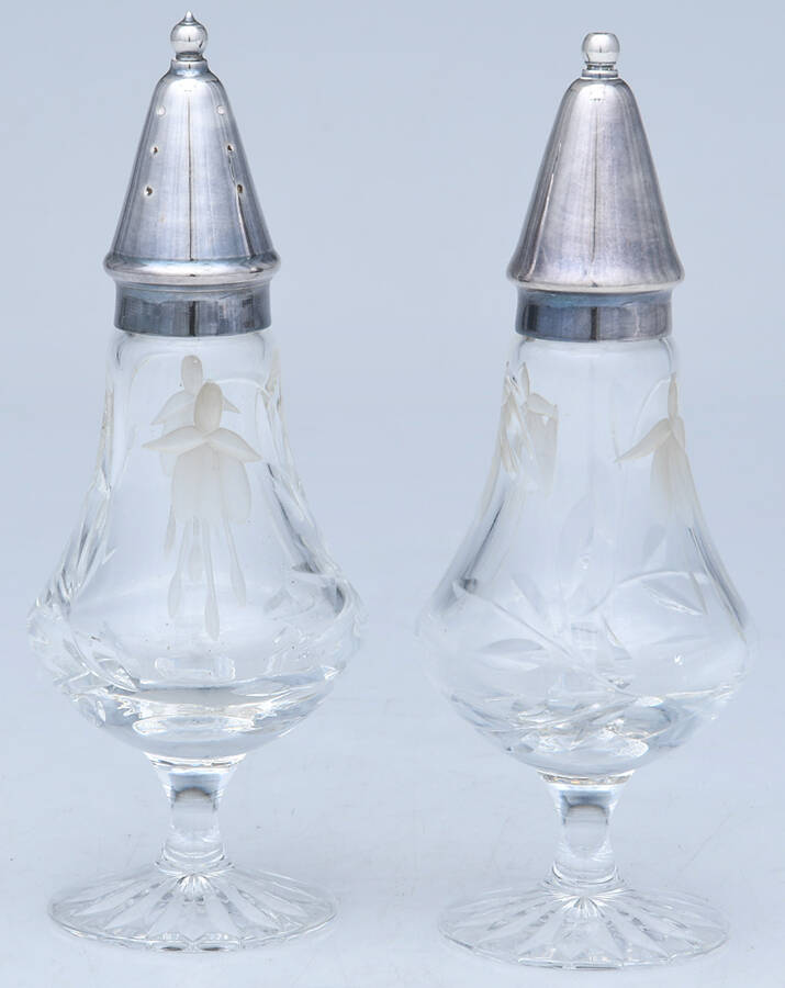 Cascade Footed Shaker Set & Metal Lids by Stuart-1