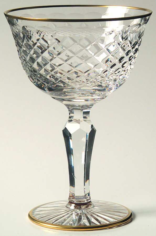 Victoria Clear (Gold Trim) Champagne/Tall Sherbet by Stuart-1
