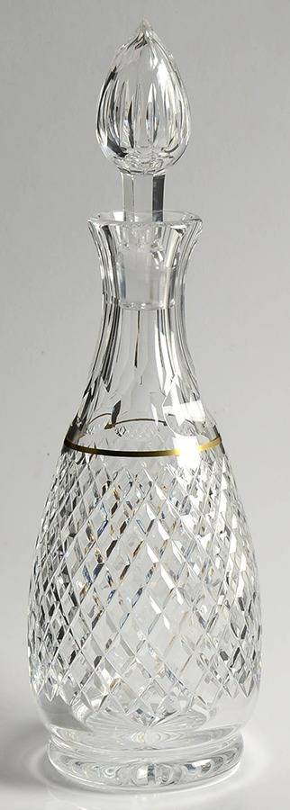 Victoria Clear (Gold Trim) Wine Decanter & Stopper by Stuart-1