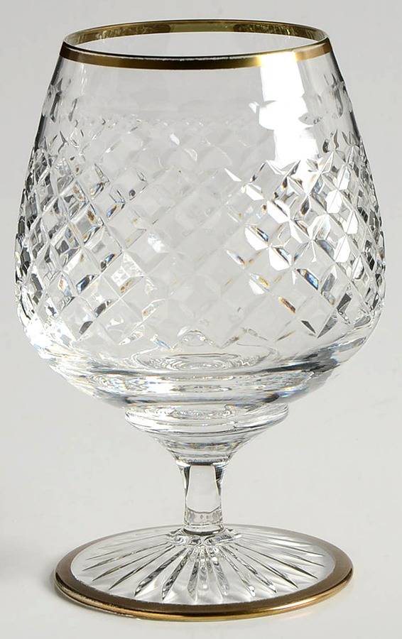 Victoria Clear (Gold Trim) Brandy Glass by Stuart-1