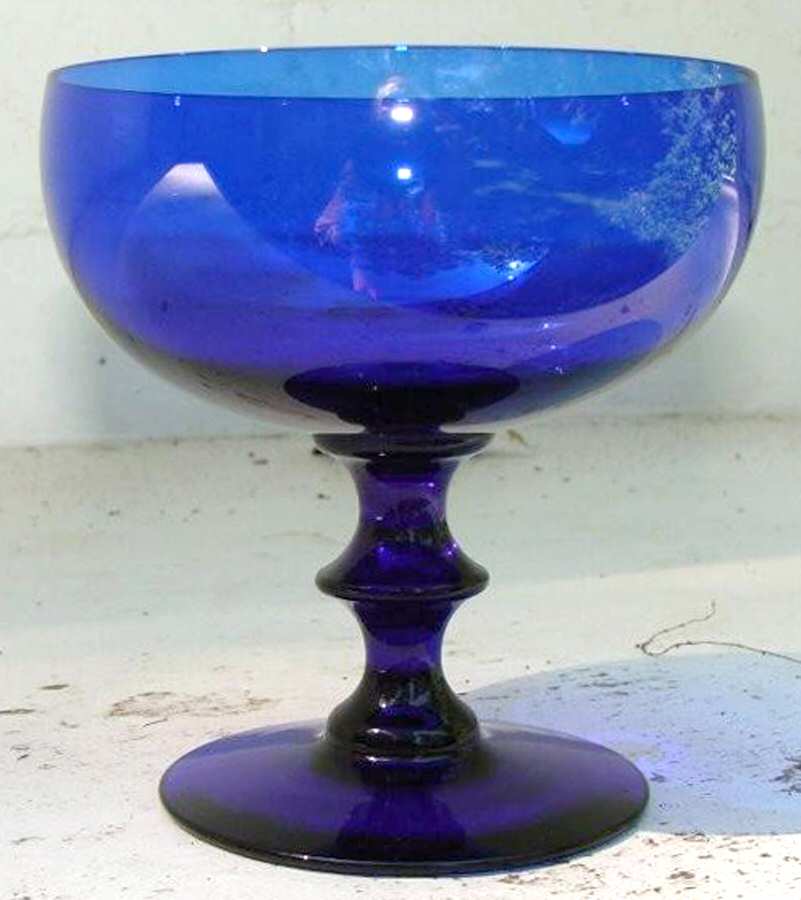 Nybro Cobalt Blue Champagne/Tall Sherbet by Swedish-1