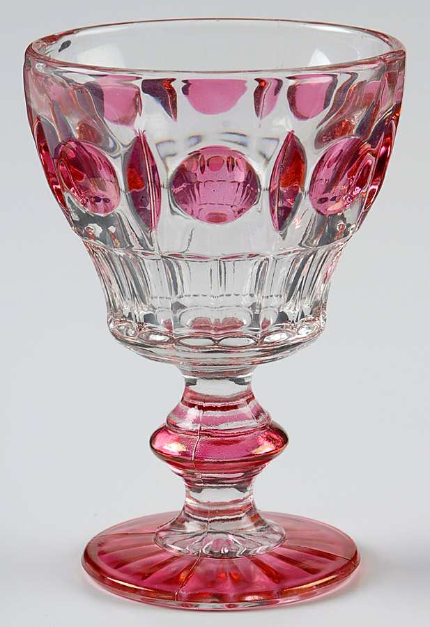 Classique-Cranberry Flash Water Goblet by Rainbow Art Glass-1