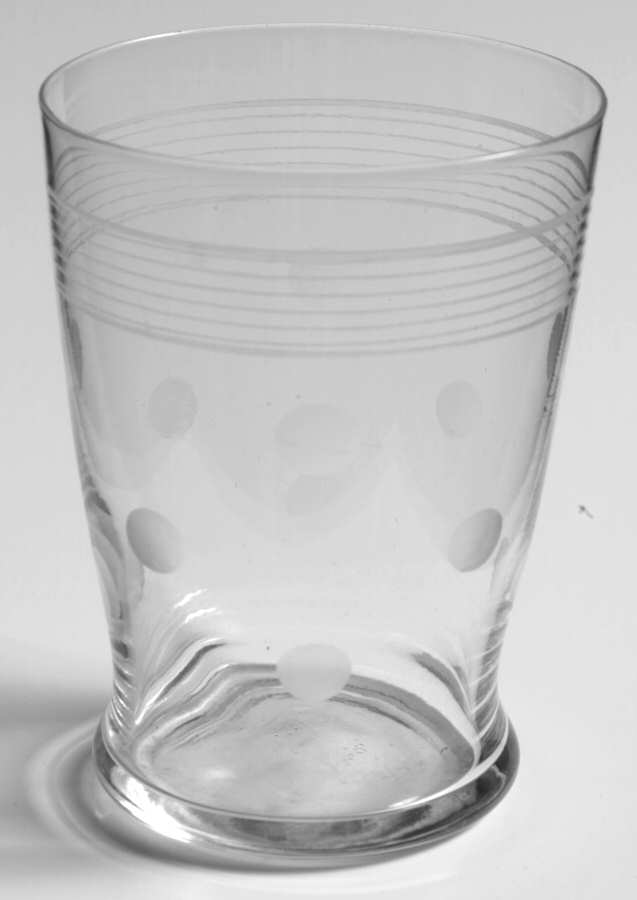 Cut 3001 (Pressed Foot, Bulbous Stem) Flat Tumbler by Standard Glass-1