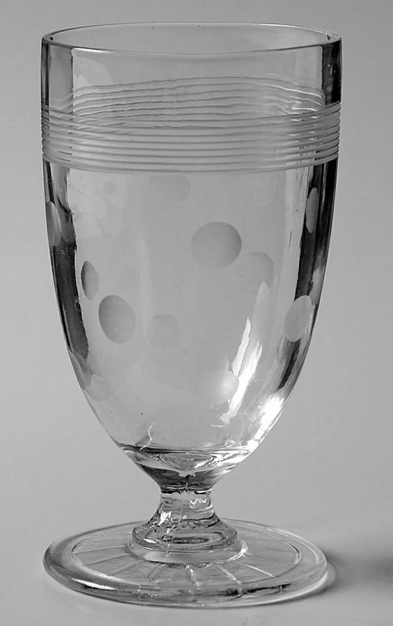 Cut 3001 (Pressed Foot, Bulbous Stem) Juice Glass by Standard Glass-1