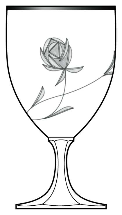 Neckar (Rose Cut 2566, Platinum Trim) Water Goblet by Schott-Zwiesel-1