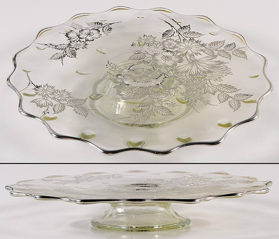 Springtime Footed Cake Plate by Silver City-1