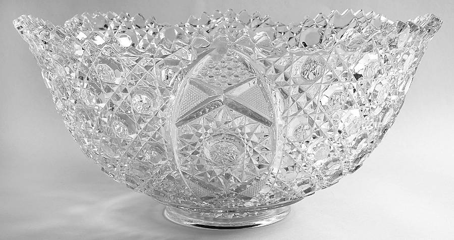 Daisy and Button Clear (Punch Set) Flared Punch Bowl by Smith Glass -1