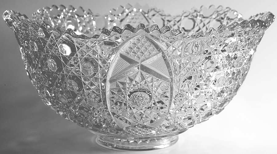 Daisy and Button Clear (Punch Set) Flared Punch Bowl by Smith Glass -1