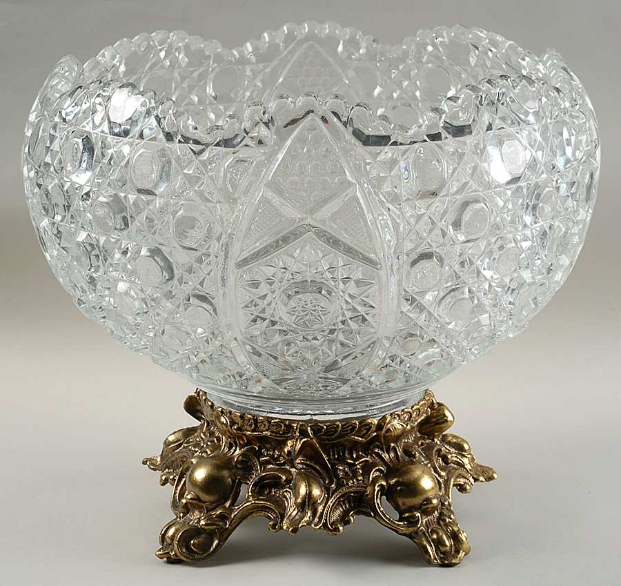 Daisy and Button Clear (Punch Set) Bowl-Punch/With Metal Stand by Smith Glass -1