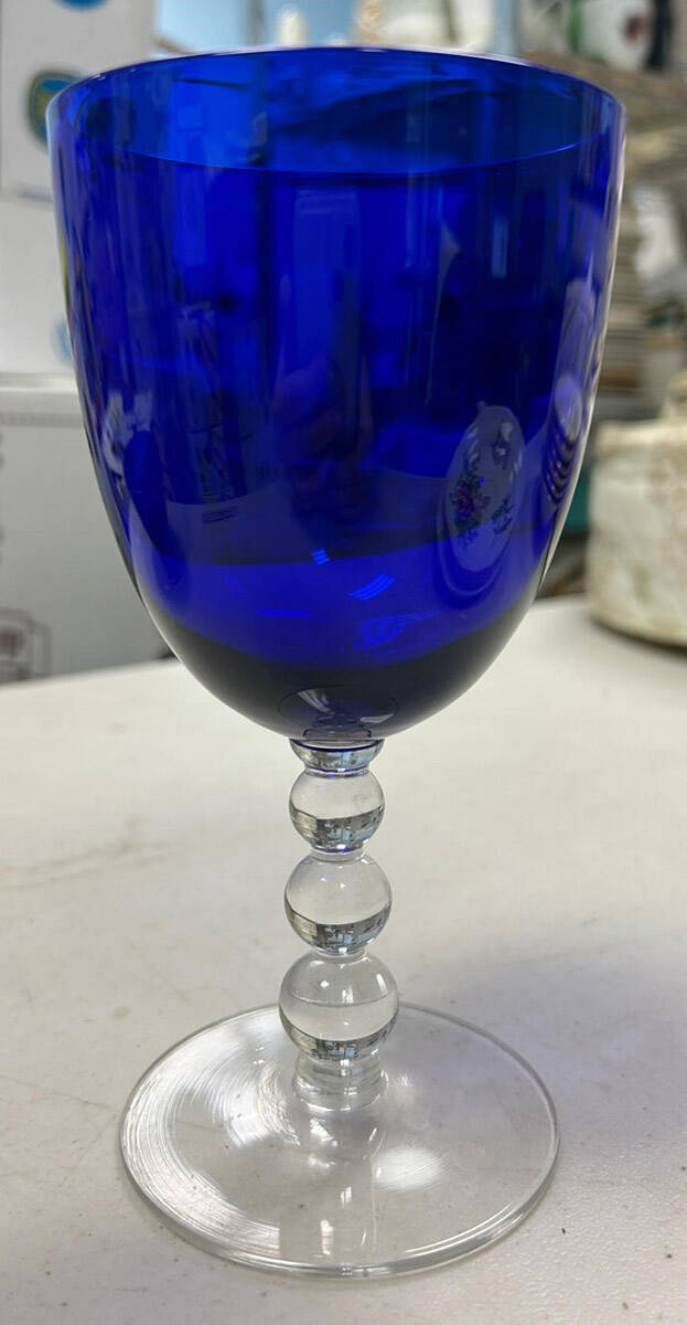 Baubles Cobalt Blue Water Goblet by Seneca-1