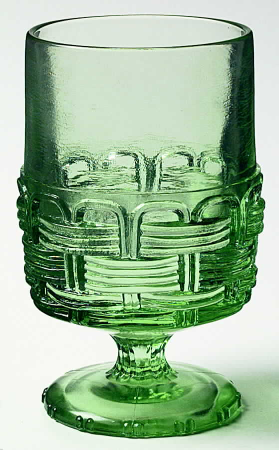 Wicker Green Water Goblet by Smith Glass -1
