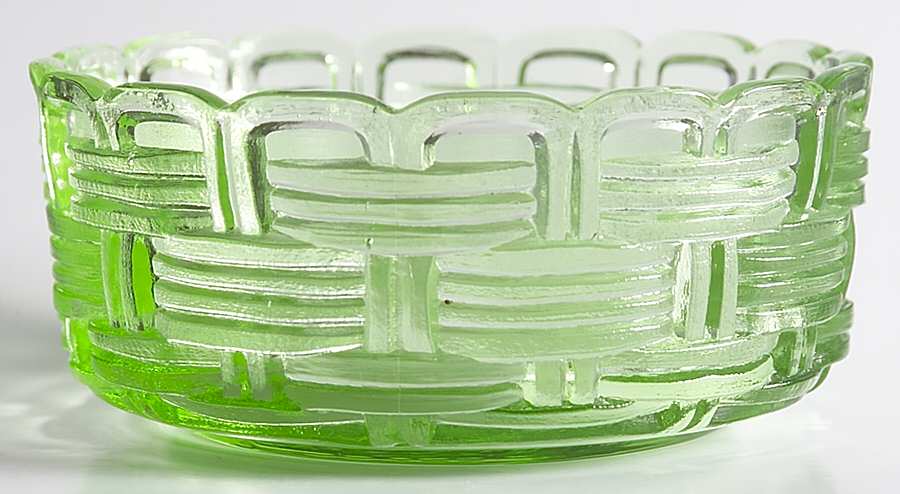 Wicker Green Small Fruit Dessert Bowl by Smith Glass -1