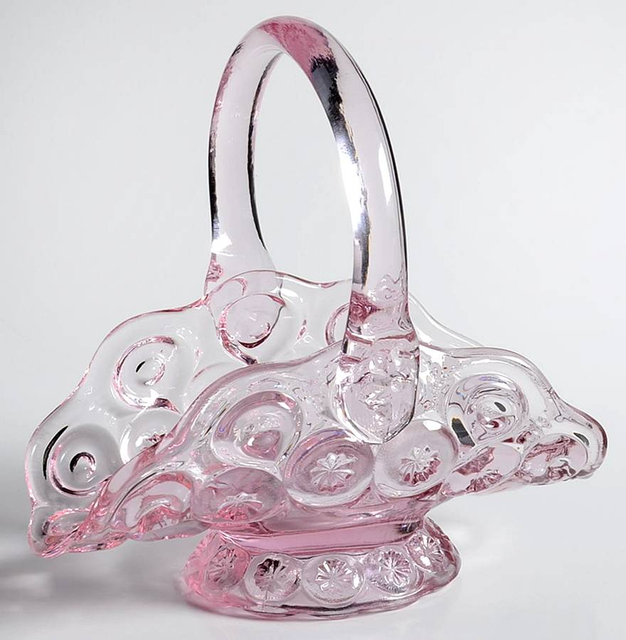 Moon and Star Pink 5" Basket by Smith Glass -1