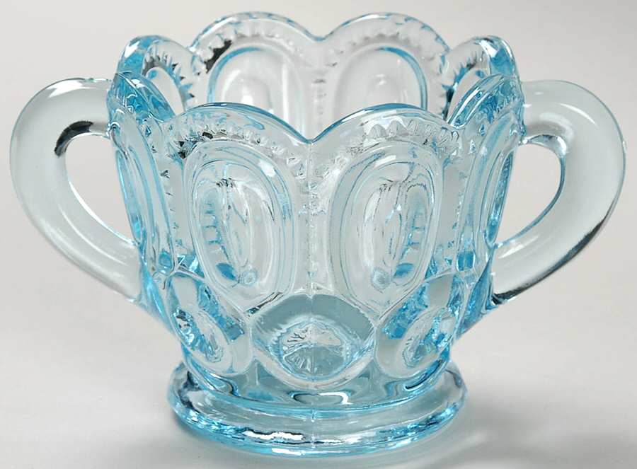 Moon and Star Light Blue Open Sugar by Smith Glass -1
