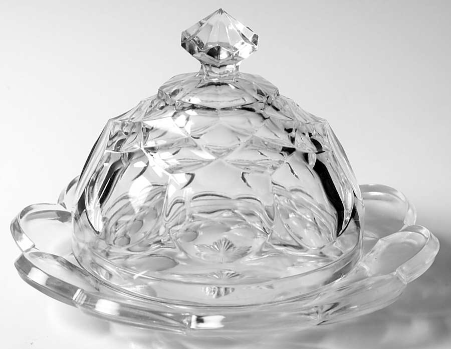 Dominion Clear Round Covered Butter by Smith Glass -1