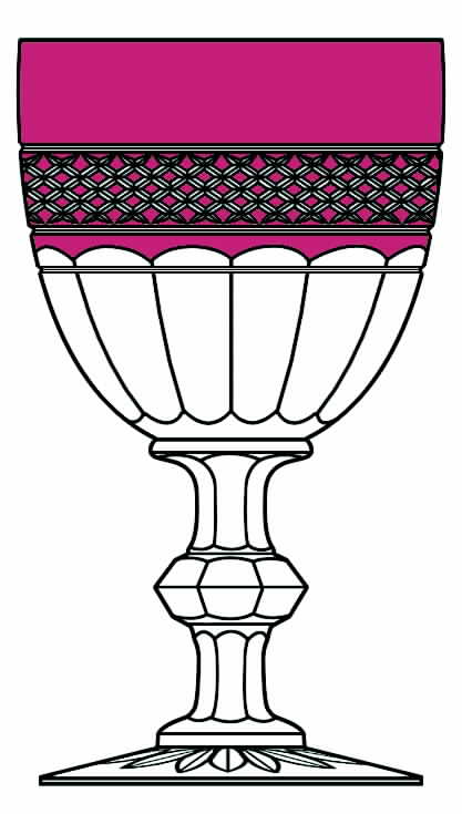 10012 Ruby Band Water Goblet by Seneca-1
