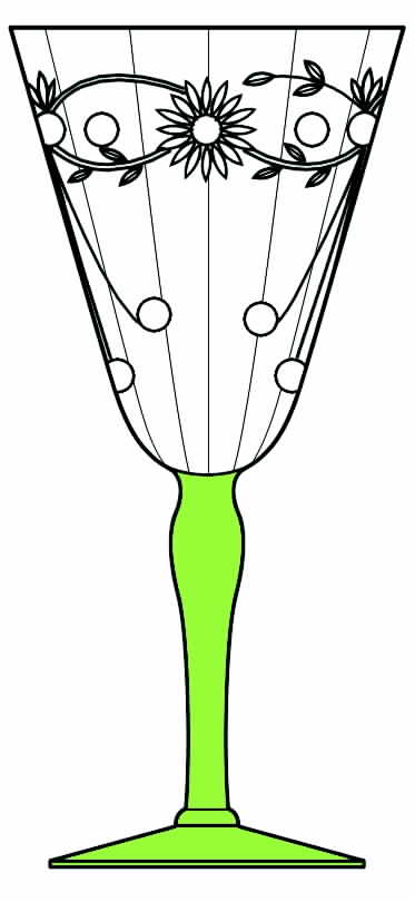 Cut 44B Green Water Goblet by Seneca-1