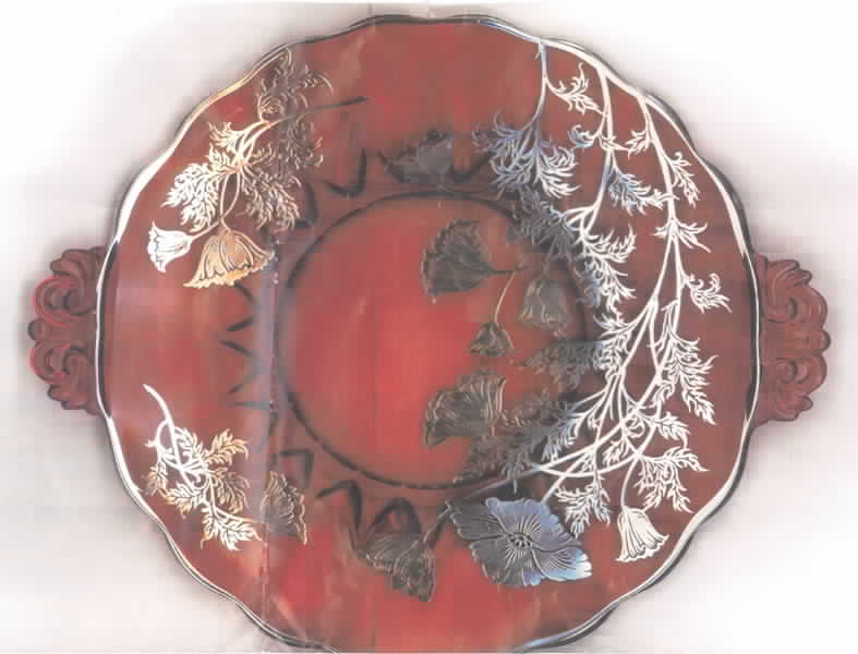 Flanders Ruby Handled Cake Plate by Silver City-1