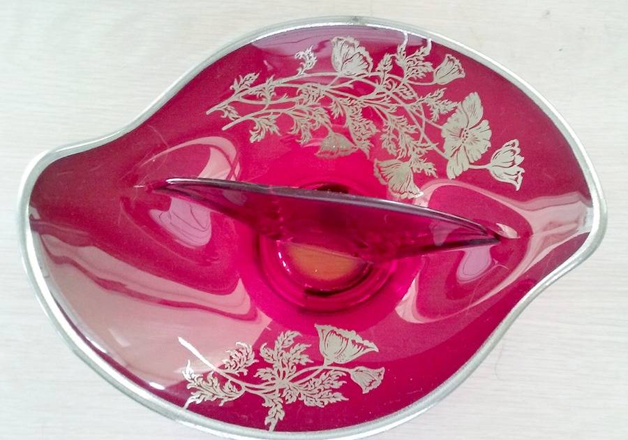 Flanders Ruby 7" Oblong 2 Part Relish by Silver City-1