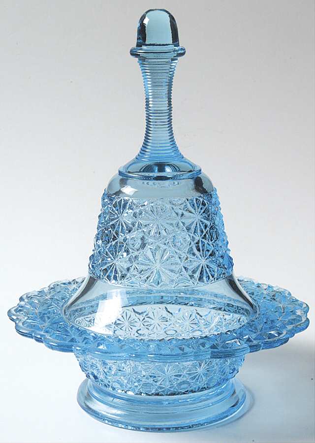 Daisy and Button Blue Candy Box & Lid by L G Wright Glass-1