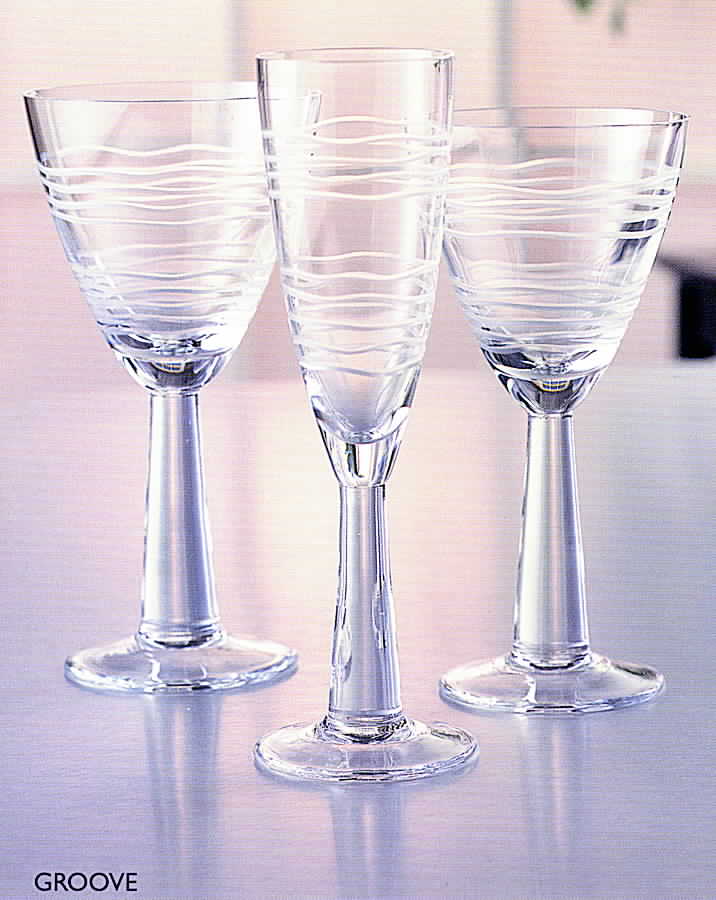 Groove Water Goblet by Sasaki-1